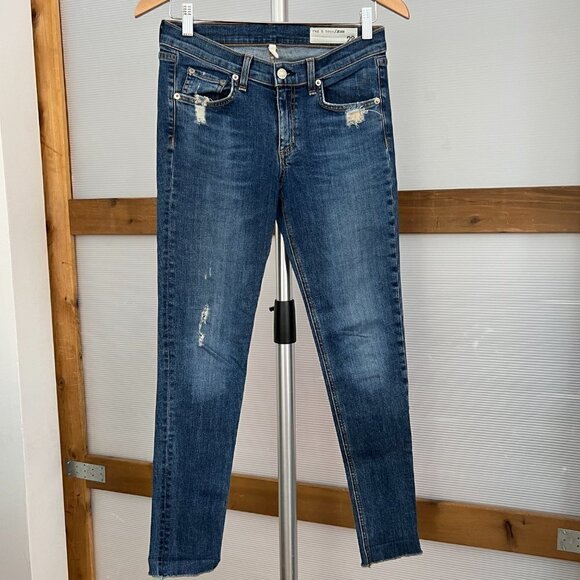 Rag & Bone Destroyed Skinny Denim Jeans in La Paz Sz 28 - Picture 2 of 14
